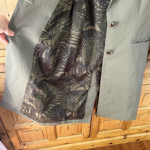 Carine Roitfeld Paris X UNIQLO Collaboration XS Trench Coat Gray Green - Picture 8 of 10